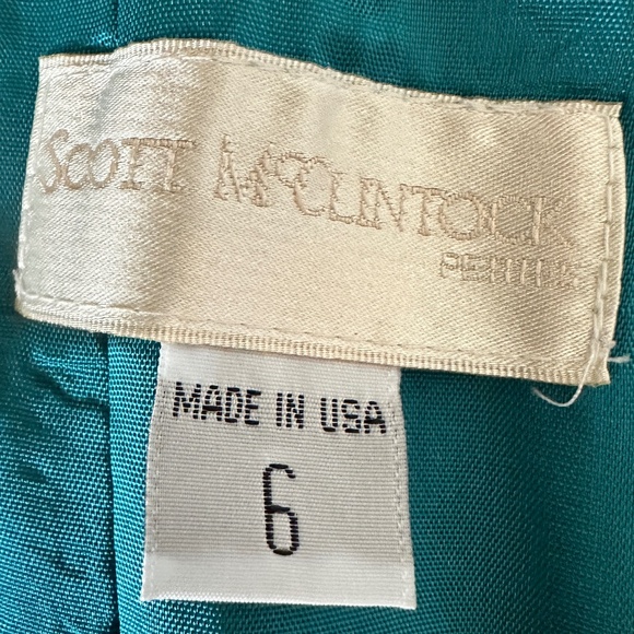 NWT Scott McClintock Petites Vintage Formal Gown Prom Dress Size 6 Turquoise - Picture 3 of 13